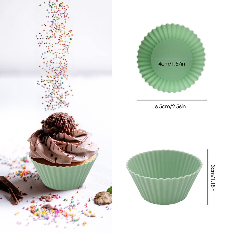 48 PCS Mini Reusable Silicone Cupcake Liners Muffin Baking Cups Food Grade gallery