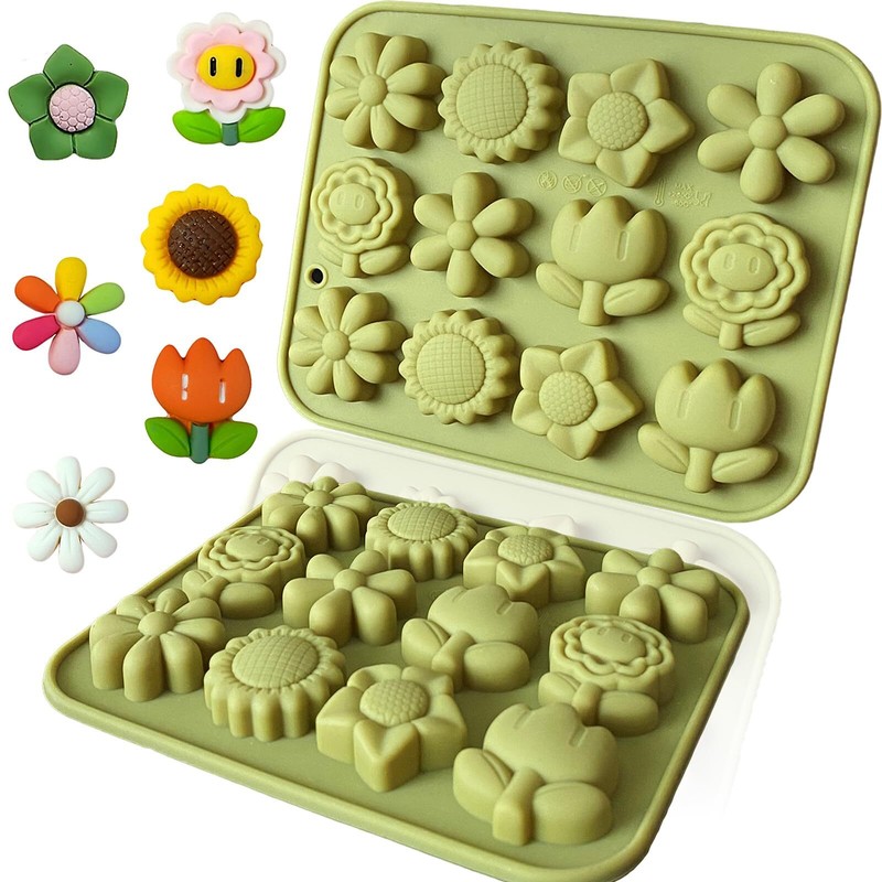 Flower Chocolate Molds for Baking 2PCS