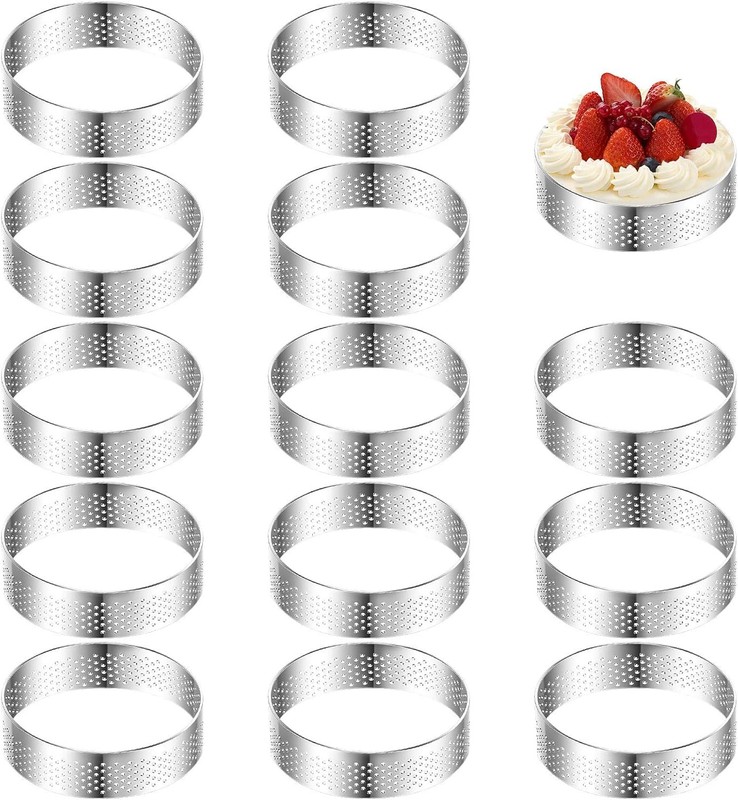 14Pack 2 Inch Stainless Steel Tart Ring,Mousse Tart,Crumpet Rings Cake Ring