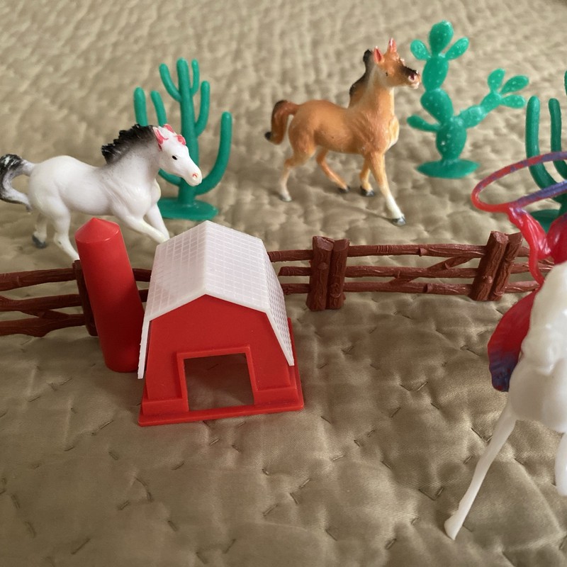Vintage Western Round Up Miniature 2-3 Inch Cowboy Cake Decor-13 Total Pieces gallery