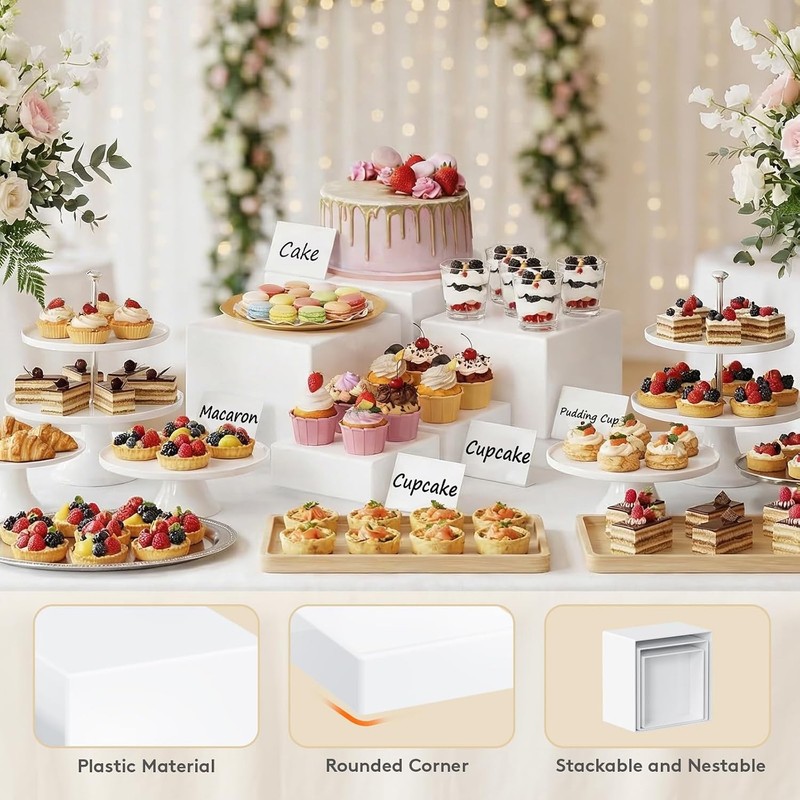5 PCS Buffet Risers & Stands Up to 25 cm/10" Food Risers Buffet Table Catering gallery