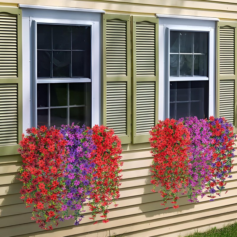 Hrobek 2 Pcs Artificial Hanging Flowers Outdoor Spring Summer Decoration Fake gallery