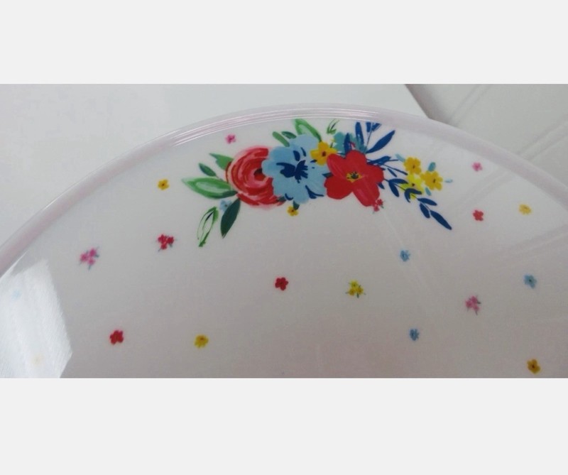 Pioneer Woman Cake Stand Floral Scalloped FARMHOUSE COTTAGECORE PREPPY CHIC BPAF gallery