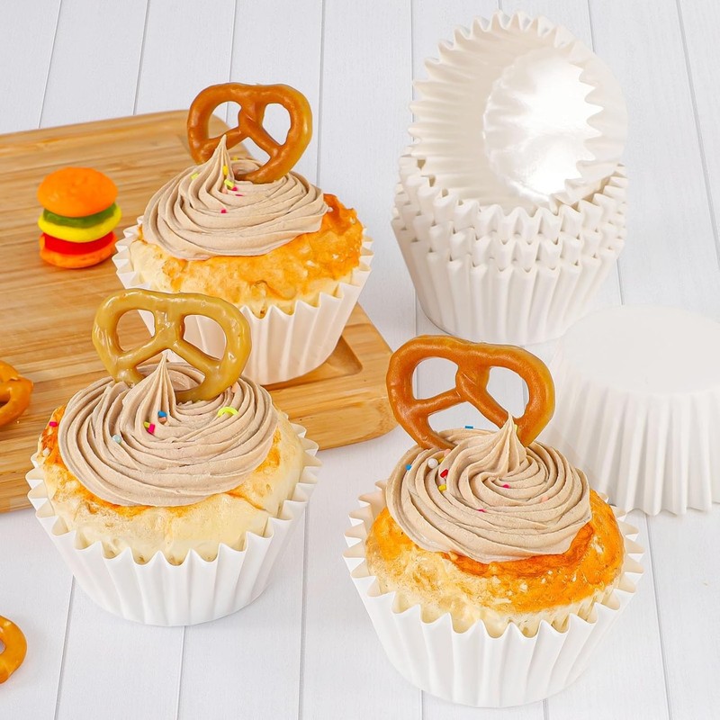 Heavy Duty Standard White Cupcake Liners 150 Counts Grease-Resistant Paper gallery