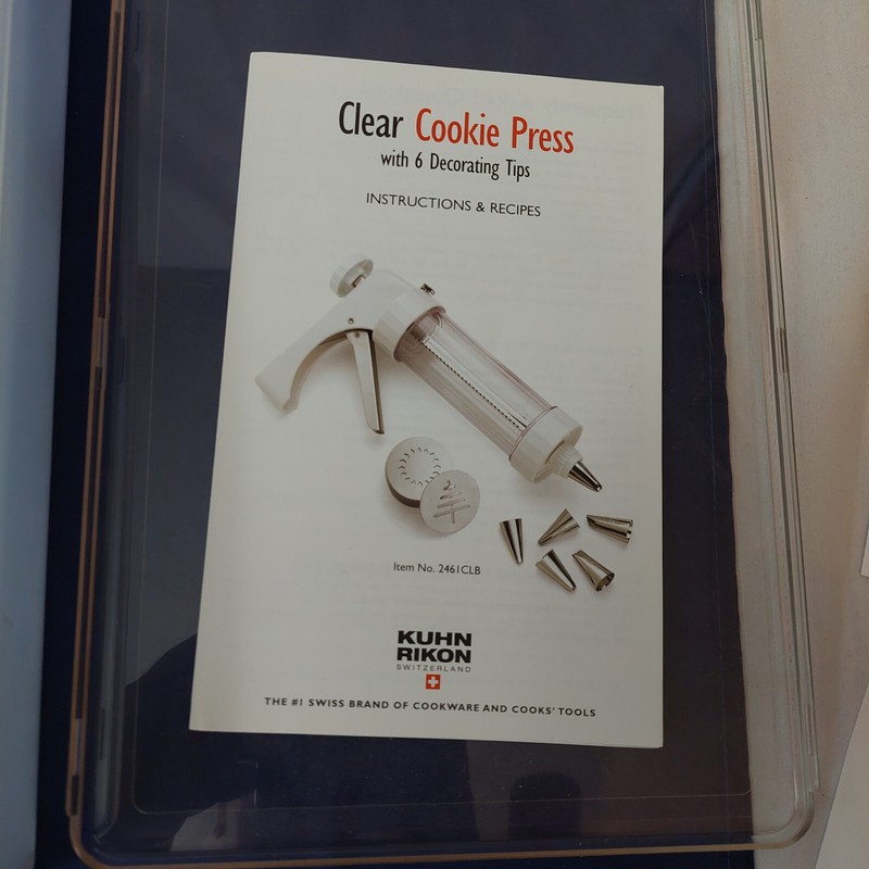 Kuhn Rikon Stainless Steel Cookie Press In Storage Box with 14 Molds 6 Tips New gallery