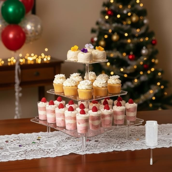TOPZEA 32 Pack Push Cake Pop Containers & 32 Holes Acrylic Clear Cake Stand, ... gallery