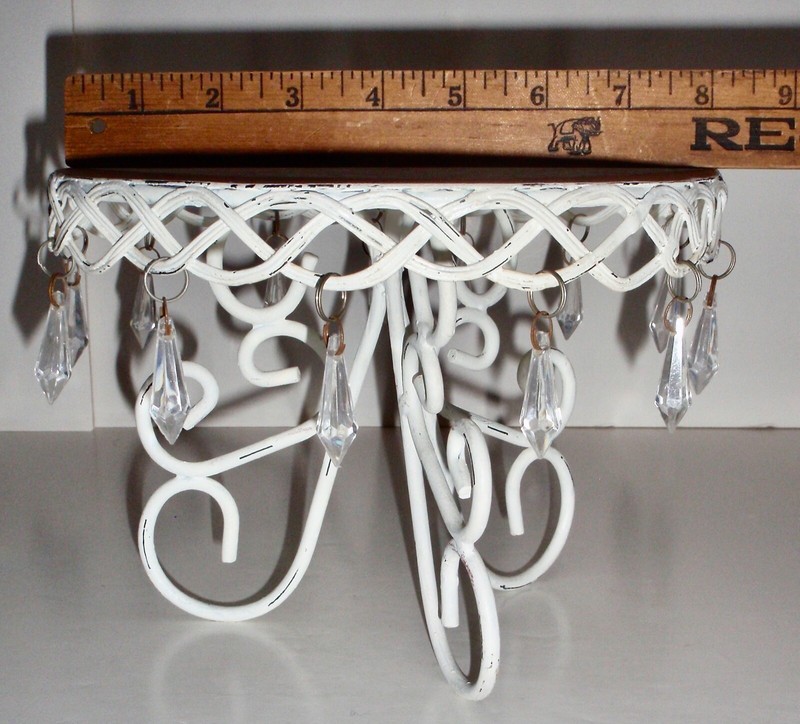 8" Cake Plate Stand Dessert Display Tray Hanging Prism Farmhouse Shabby gallery