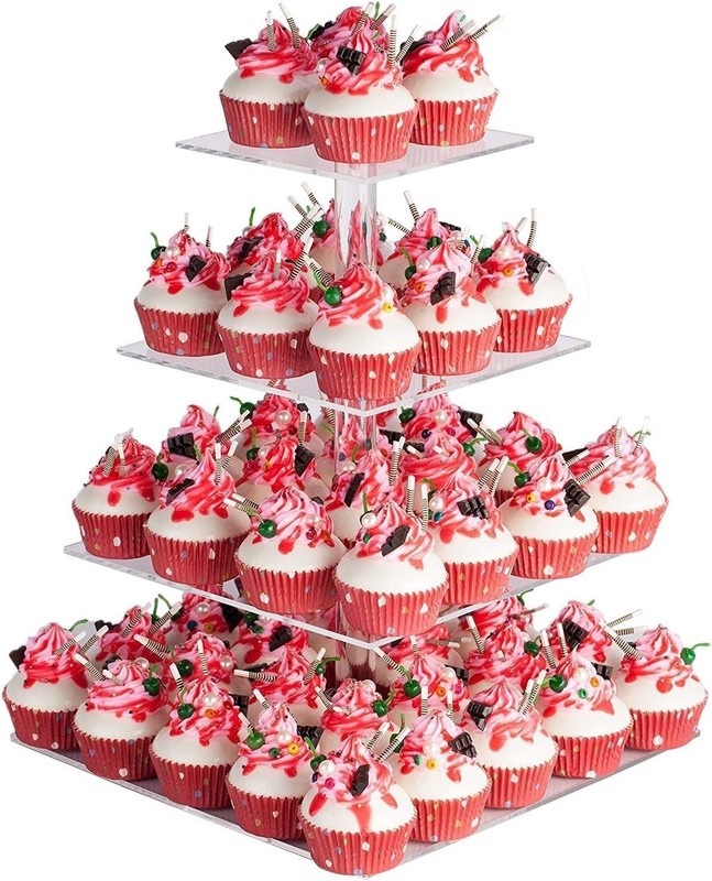 4 Tier Acrylic Cupcake Stand, Cupcake Holder, Acrylic Cupcake Tower Display ... gallery