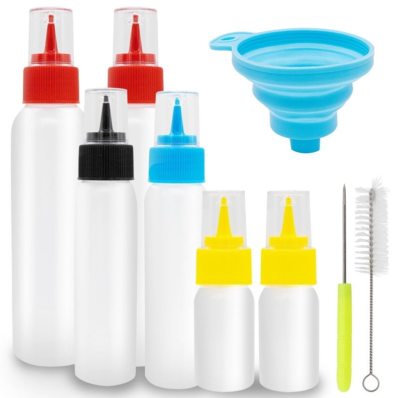 6 Pcs Icing Bottles Writer Squeeze Applicator Jars 1 Oz