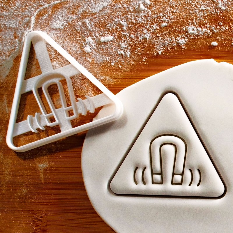Strong Magnetic Field Warning Sign Cookie Cutter – radiology MRI medical imaging