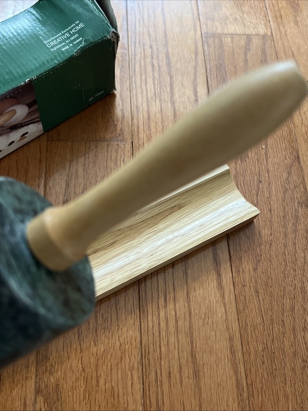 Creative Home Green Marble Rolling Pin 18" W Wood Handles & Base gallery