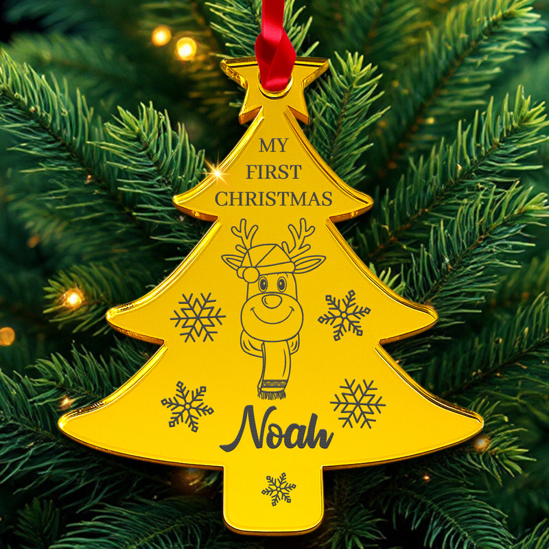 PERSONALISED First Christmas Bauble Ornament Acrylic 3mm Tree Decoration gallery