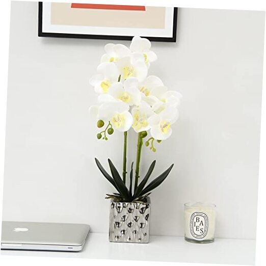 Artificial Orchid, Silver Vases, Home Decoration Flower Arrangements, Faux