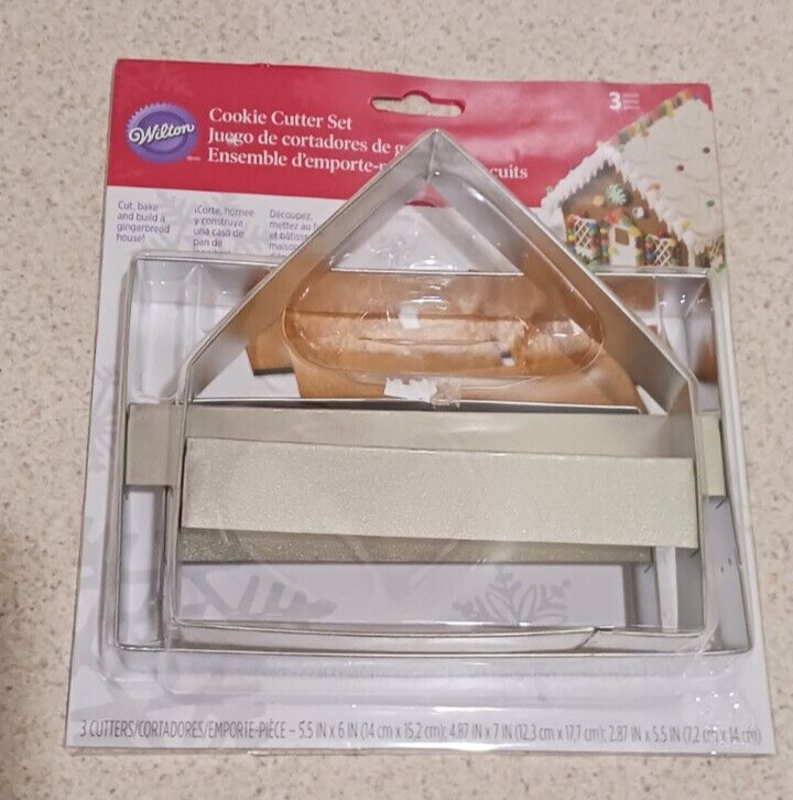 Wilton Christmas Gingerbread House Cookie Cutter Set 3-Piece New Sealed