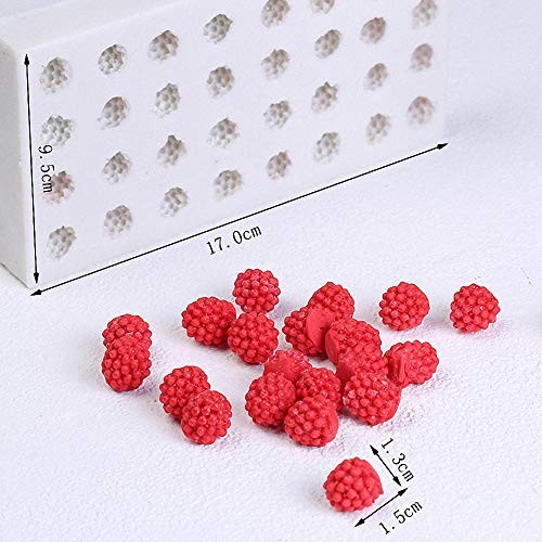 Fewo 32-Cavity 3D Raspberry Silicone Mold for Fondant Chocolate Candy Gum gallery