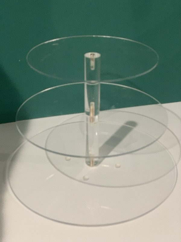 3-tier Acrylic Cupcake Stand With Box - 8 In, 10 In And 12 In Circles gallery