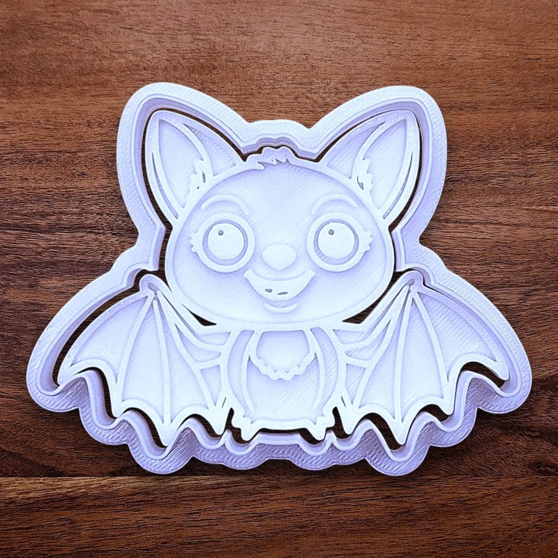 Halloween Bat Cookie Cutter Set & Optional Stamp: 2" to 10" Cute Fall Clay Mold gallery