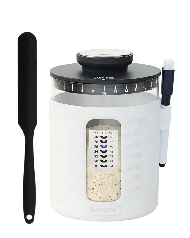 Sourdough Starter Jar Kit 33oz – Wide Mouth Sourdough Fermentation Jar, Up