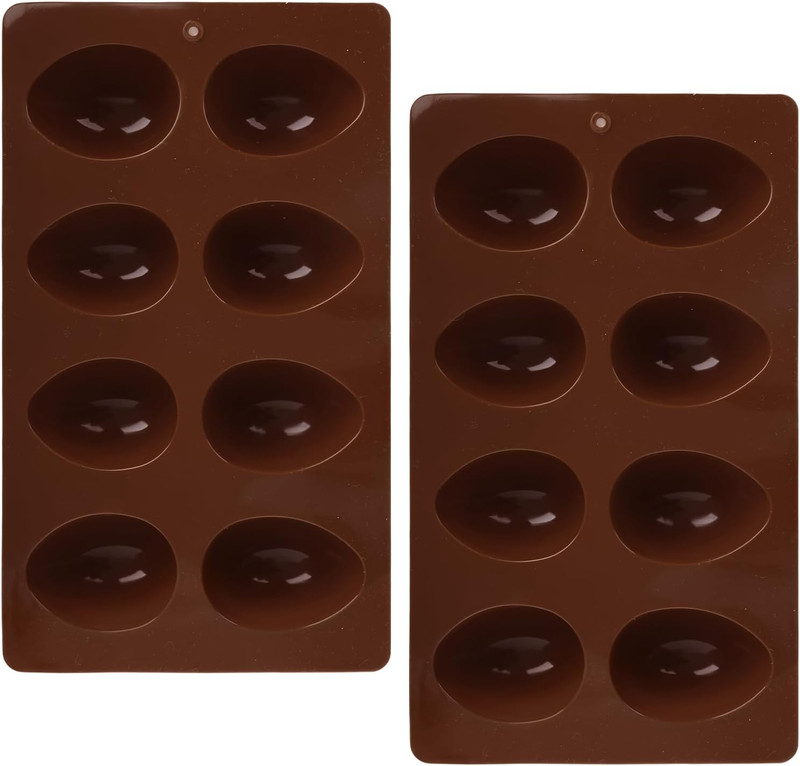 8-Cavity Easter Egg Shape Silicone Molds, 2Pcs Food-Grade Baking Supplies for DI gallery