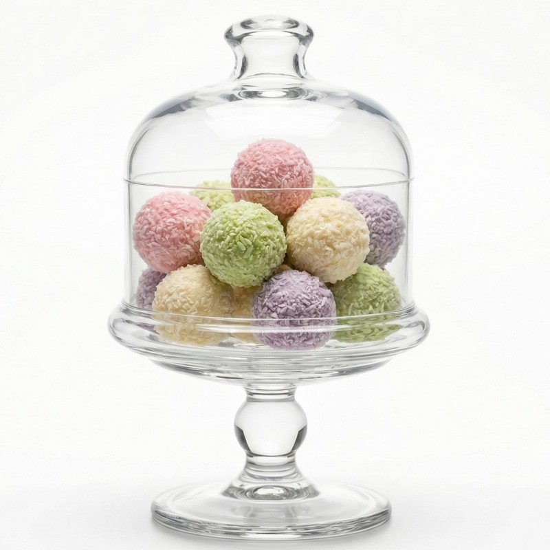 Glass Cake Stand with Dome, Clear Glass Cloche on Pedestal – Elegant Dessert …
