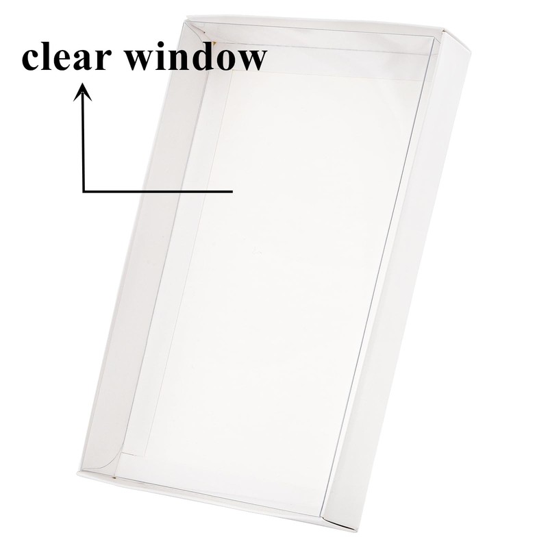 50 Pack Cookies Boxes With Clear Window 9.5x6x1.25 Inch Pastry Bakery Box Set gallery