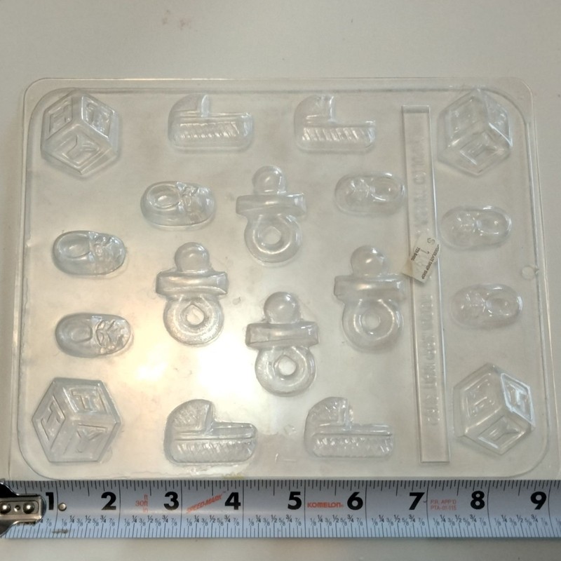 Apollo Baby Shower Candy Mold 3162 chocolate pacifier booties bassinette gallery