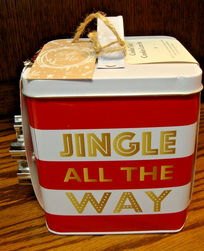Christmas Cookie Tin+ 1 Snowflake Cookie Cutter~JUNGLE ALL THE WAY Gift Idea 837 gallery