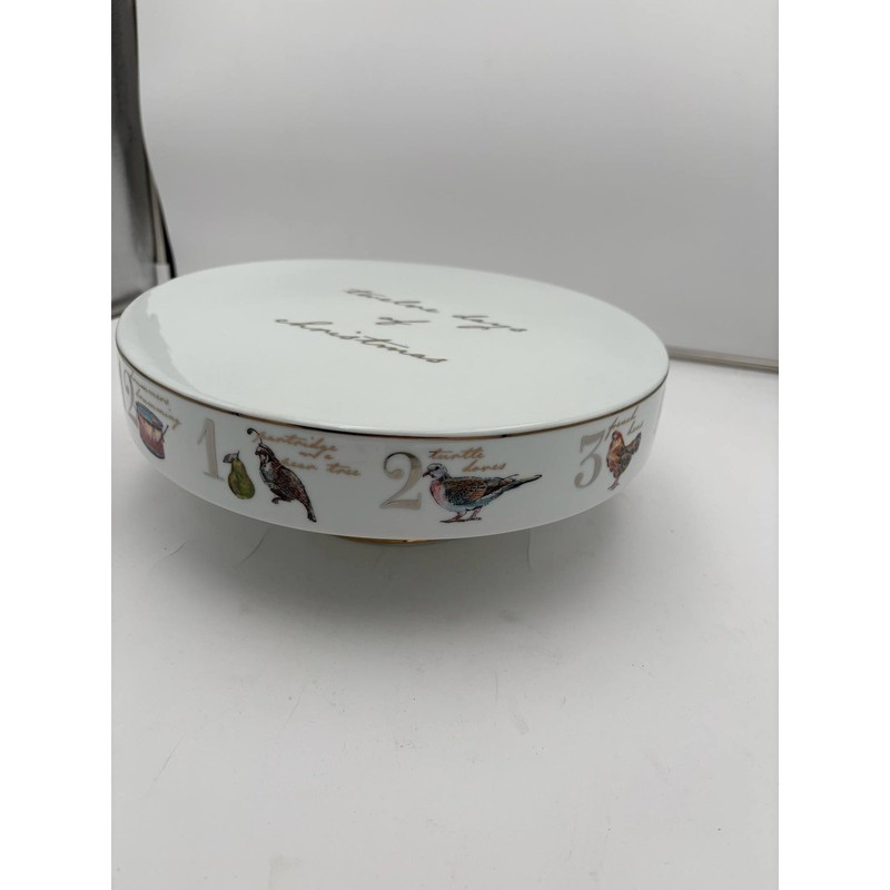 Better Homes & Gardens Porcelain 12 Days of Christmas 12" Pedestal Cake Stand gallery