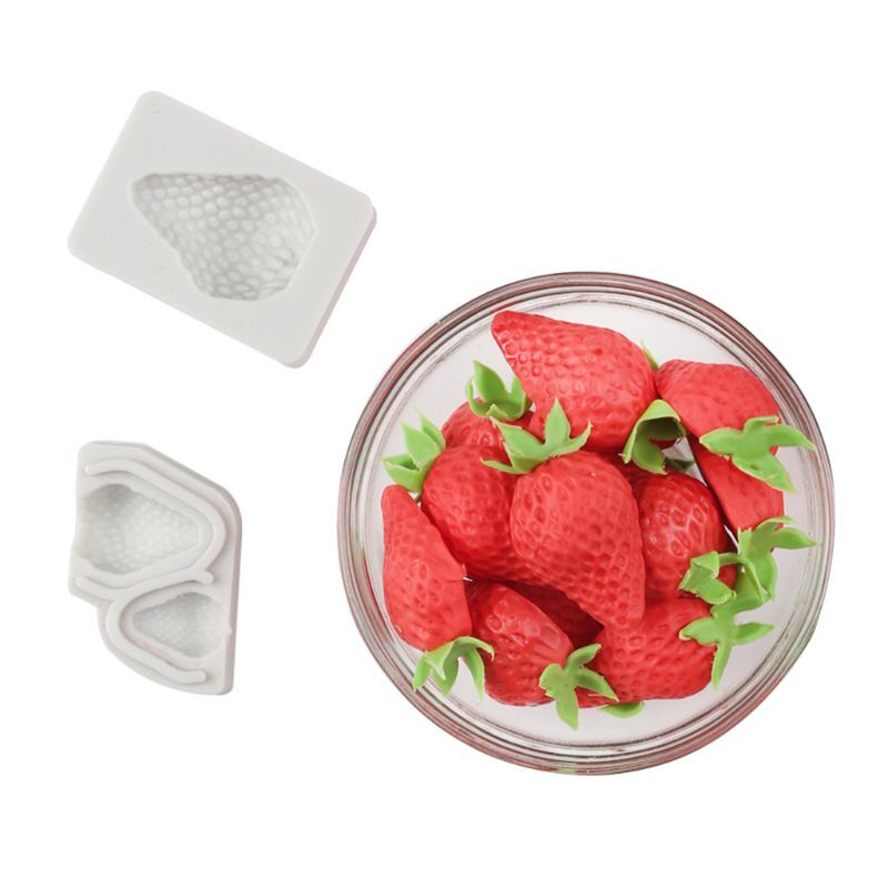 3 Pcs/Set Strawberry Fruit Silicone Mold Fondant Chocolate Candy Cake Clay Mould gallery