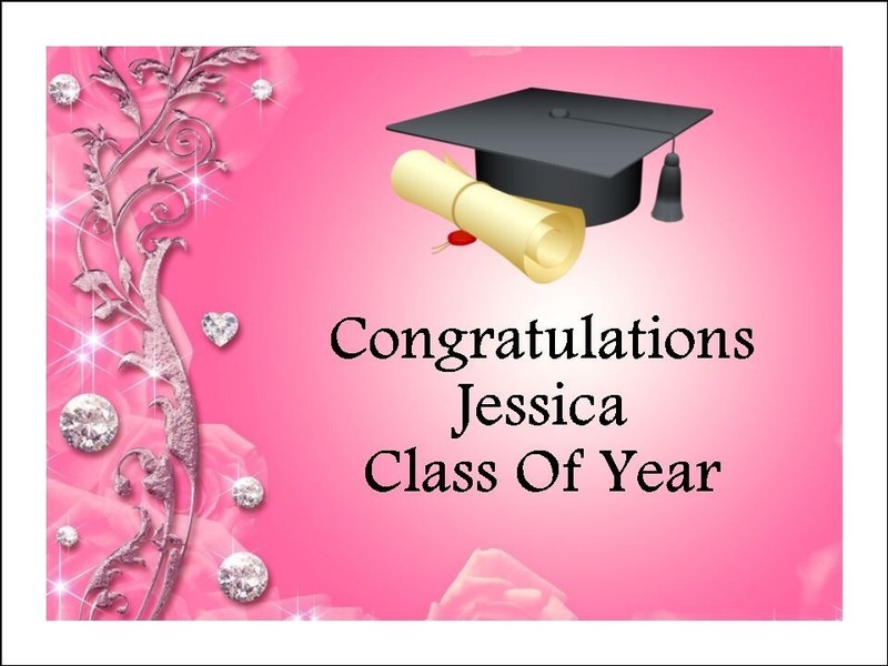 Graduation Hat Class of 2025 Pink Edible Icing Cake Topper – 3 Sizes