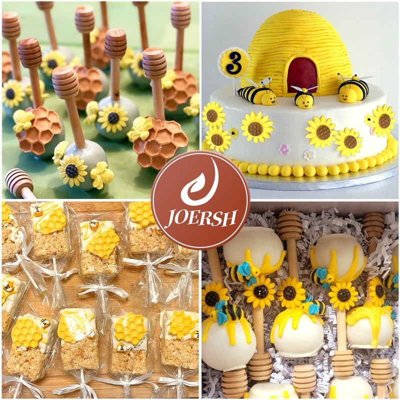 4 Pieces Bumble Bee Silicone Mold Honeycomb Sunflower and Bee Fondant Molds f... gallery