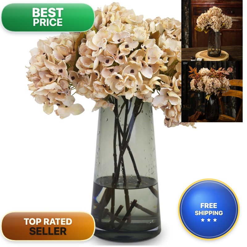 Topia Silk Fall Flowers Artificial Silk Dried Hydrangea Artificial Fall Flowers