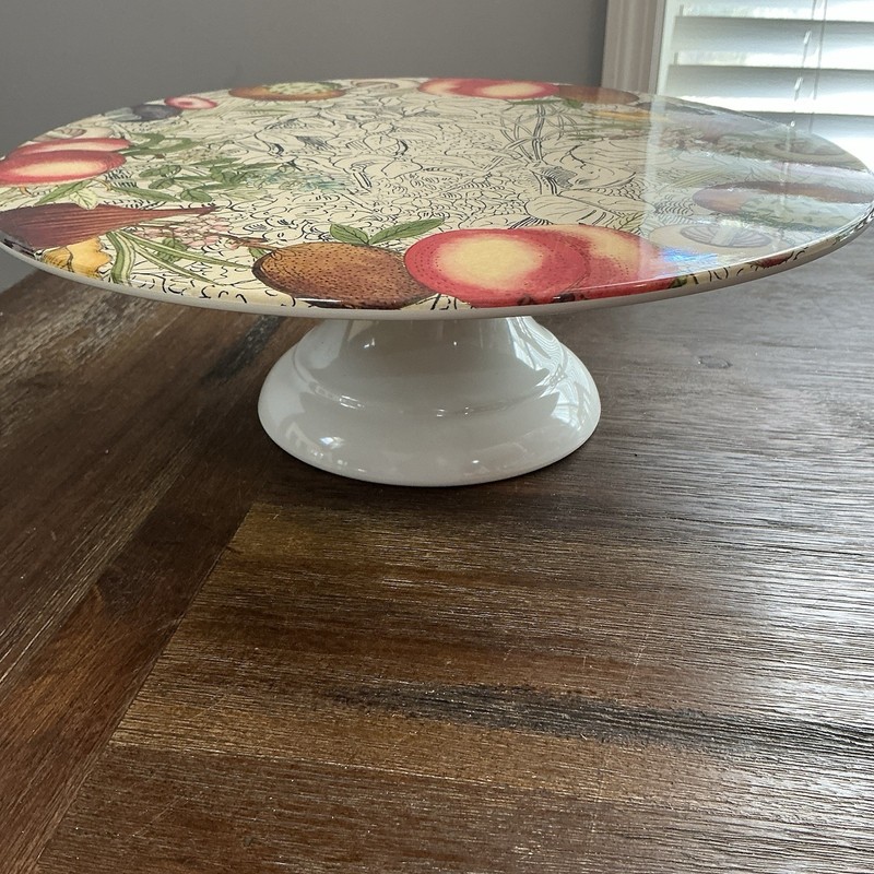 Threshold Stoneware Cake Stand with Botanical Fruit Design – 11.5” Round gallery
