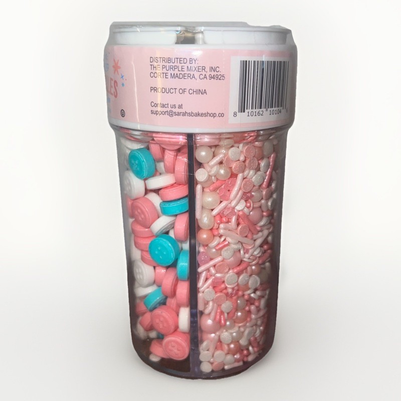 Sarah’s Bakeshop Baby Shower Sprinkles - 4 Varieties In Dispenser Bottle- New gallery
