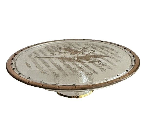 Cake Stand Pedestal Cherub and Musical Notes Design 24 Carat Gold Trim Italy gallery