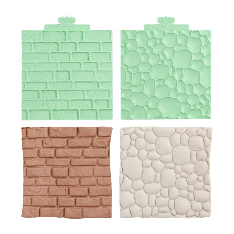 Wood Fondant Mold,Cobblestone Silicone Texture Mat for Clay,Fondant Impressio…