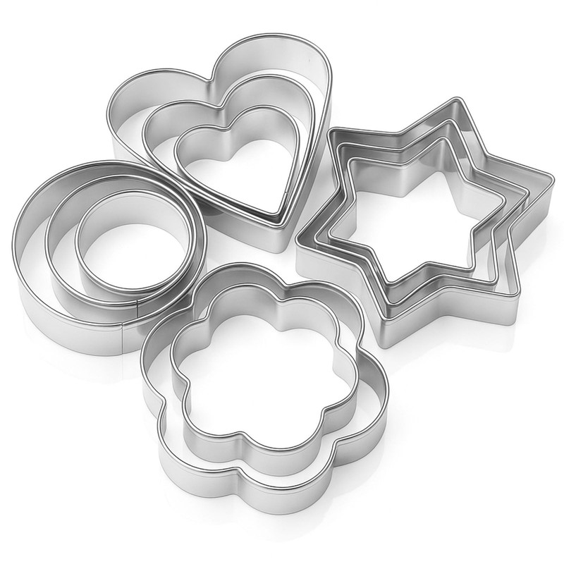 Beille 12pc Stainless Steel Cookie Cutters Baking Supplies Kitchen Essentials gallery