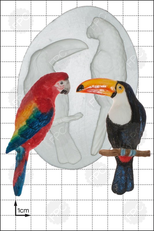Silicone mould Parrot & Toucan Food Use FPC Sugarcraft