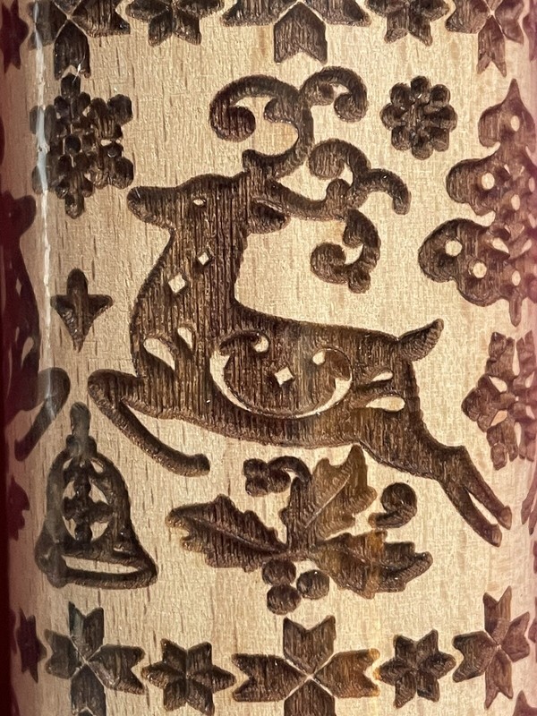 Rolling Pins Danbury Mint Year Of Cheer Embossed 17” Thanksgiving Christmas NEW gallery
