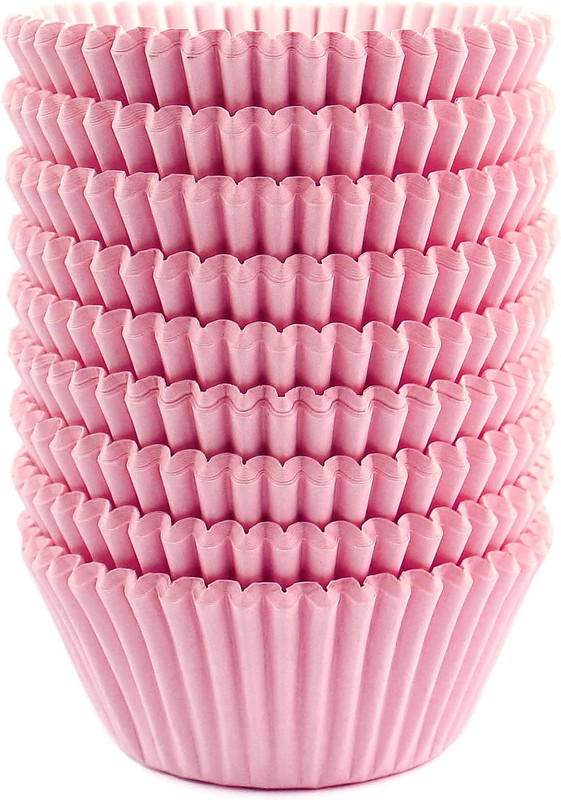 Standard Size Baking Cups Valentine’s Day Cupcake Liners 200 Pcs (Light Pink)