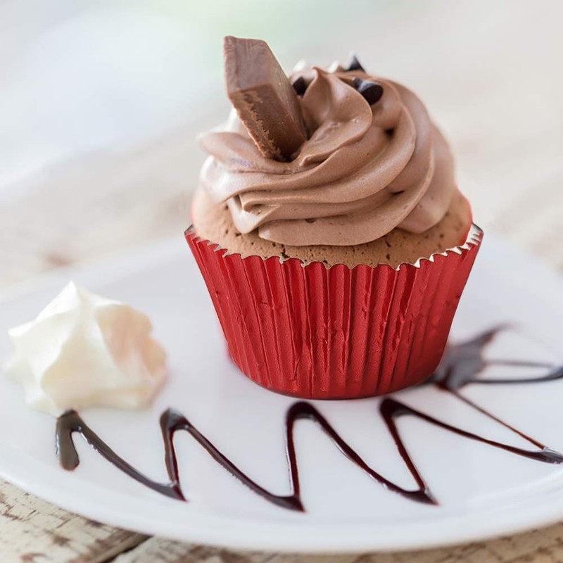 Cupcake Liners Red, Standard Size Red Foil Cupcake Liners Wrappers Metallic Baki gallery