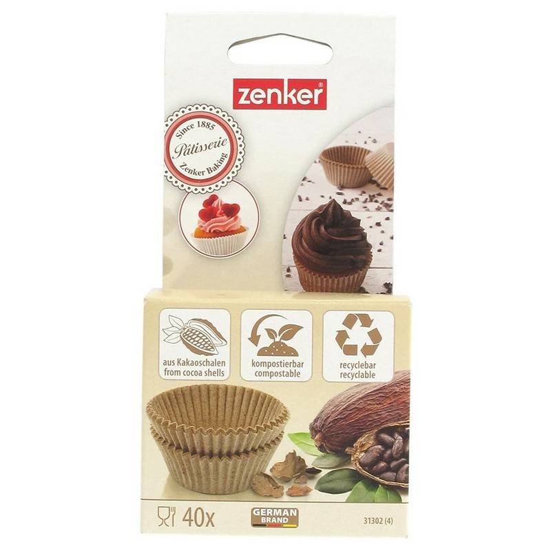 Frieling Zenker Cupcake & Muffin Cocoa Bean Paper Liners / Cups - Set of 160 gallery