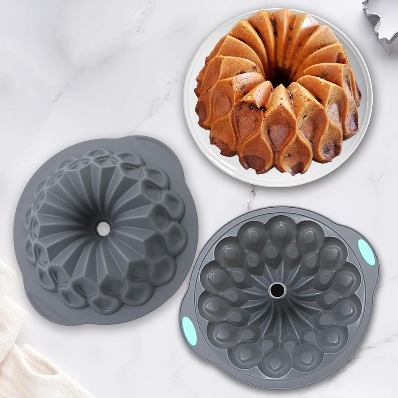 Moldes De Silicona Acanalados Para Pasteles, Moldes De Tubo Para Hornear NEW US. gallery