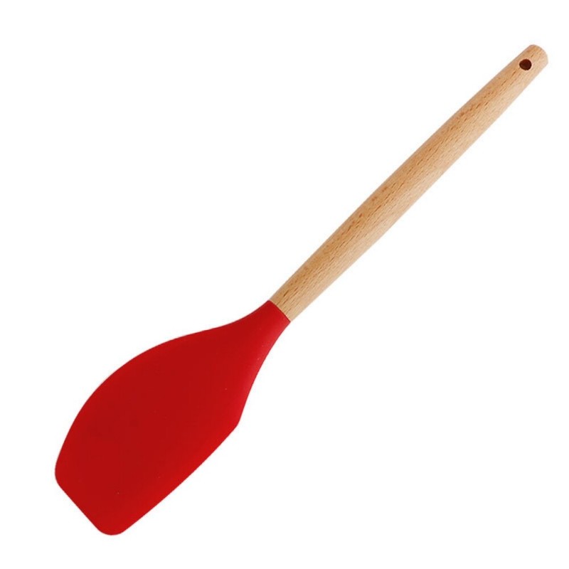 8 Colors Scraper Flour Mixer Baking Butter Silicone Wood Handle Cake Cream gallery