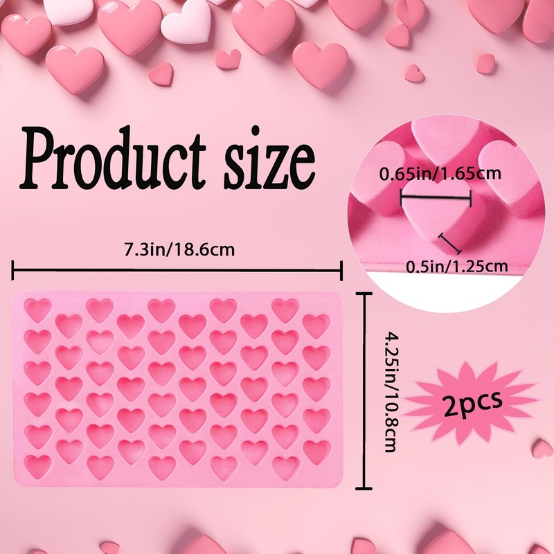 2 Pack Heart Silicone Molds for Chocolate Ice Cube Candy Candle Soap Making gallery