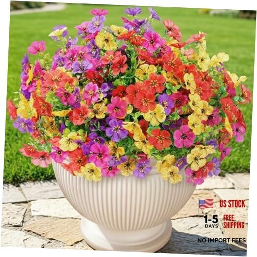 Artificial Flowers for 12 Bundles 4 Mix Color(fuchsia Purple Yellow Red)