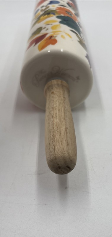 Pioneer Woman Rolling Pin Timeless Floral Wood Handles Ceramic Autumn Leave 2015 gallery