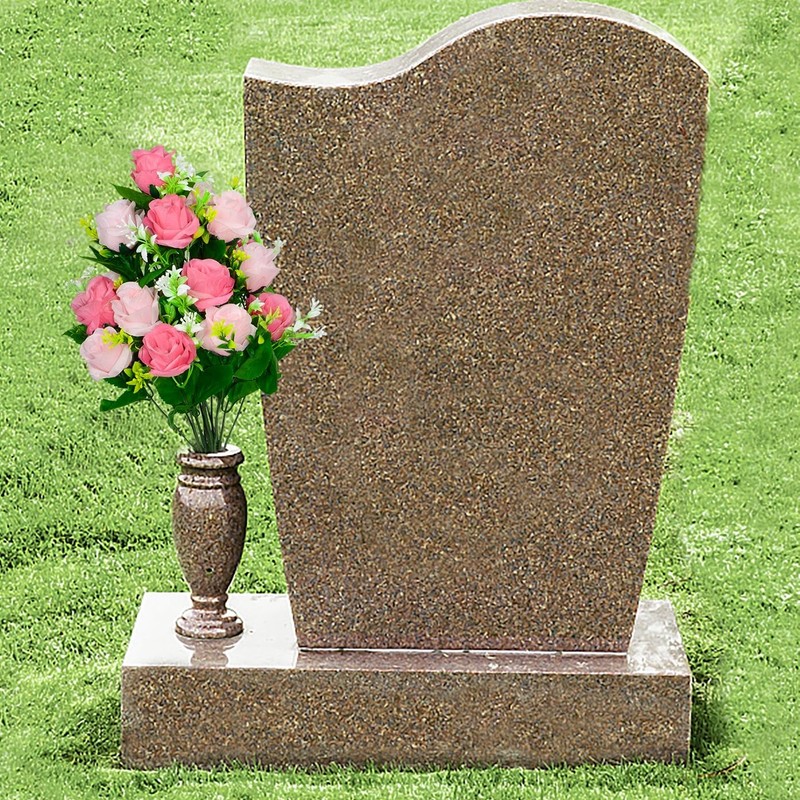 XONOR Artificial Cemetery Flowers, Set of 2 Rose Bouquet Pink-2pcs gallery