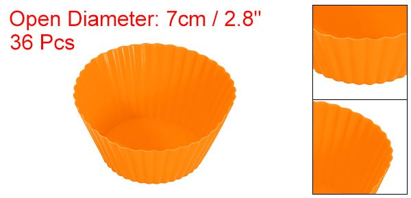 36 Pcs Orange Silicone Cupcake Liners Non-Stick Baking Muffins Cups gallery