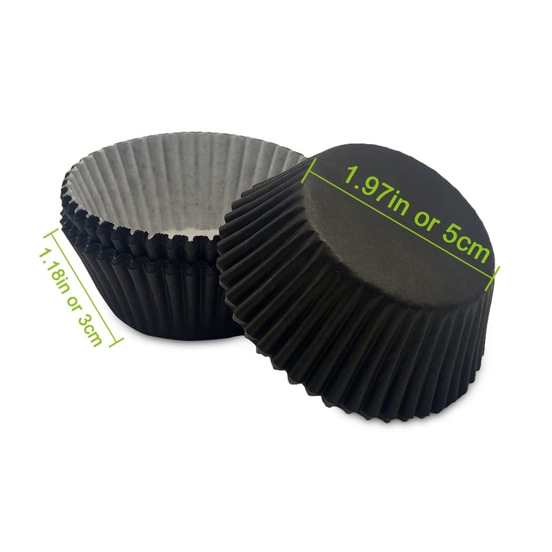150 PCS Classic Black Greaseproof Standard Baking Cups Festive Cupcake Liners gallery